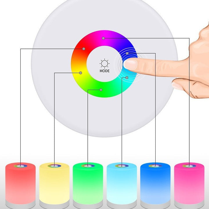 Farbwechselnde Smart-Zylinder-Tischlampe mit Touch-Oberlicht Nachtlicht
