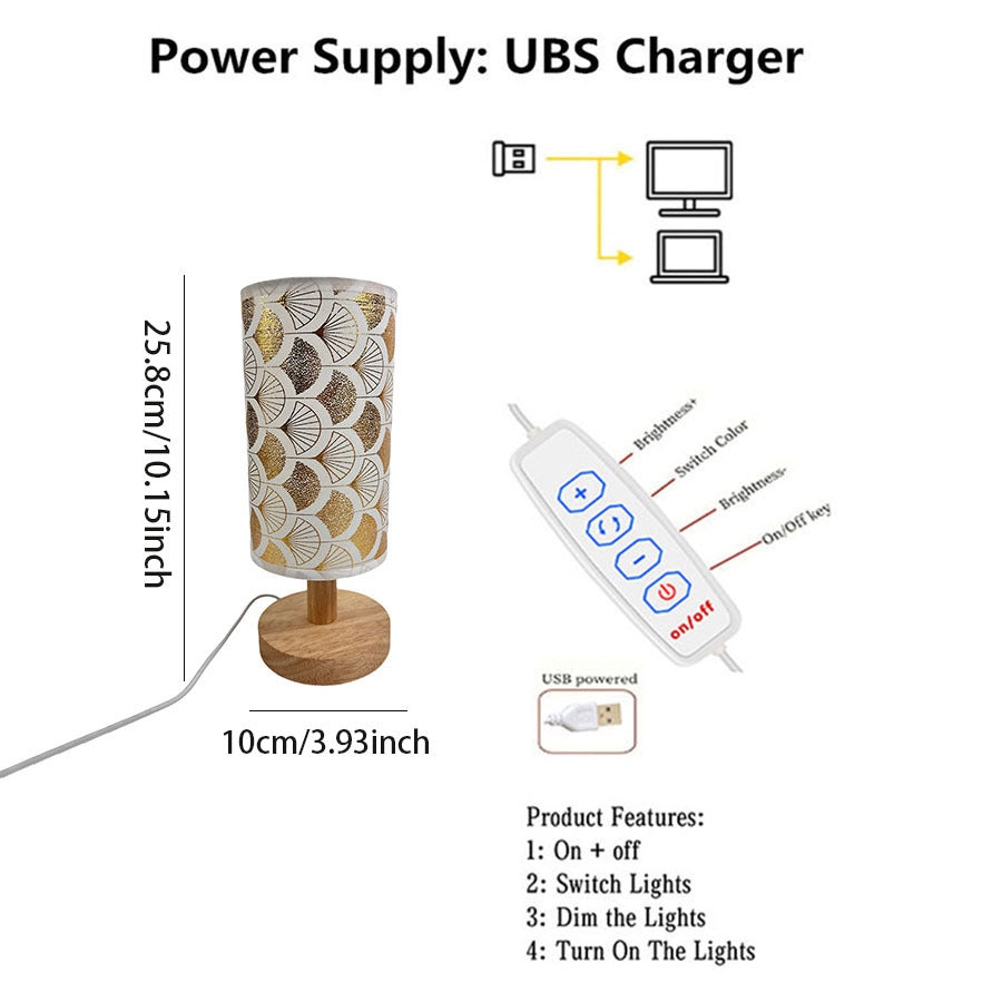 USB-betriebene dekorative Tischlampe mit einstellbarer Helligkeit