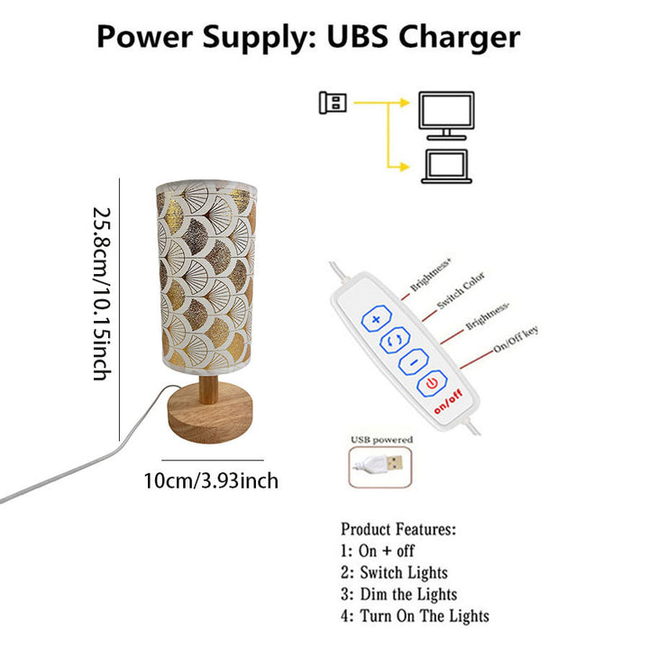 USB-betriebene dekorative Tischlampe mit einstellbarer Helligkeit
