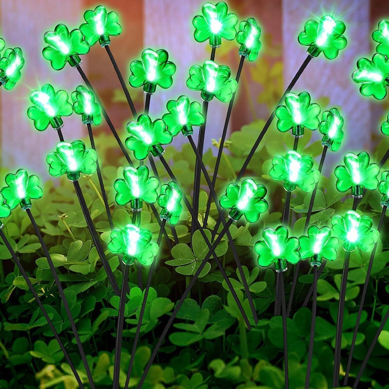 Dekorative LED Kleeblatt Gartenstecker