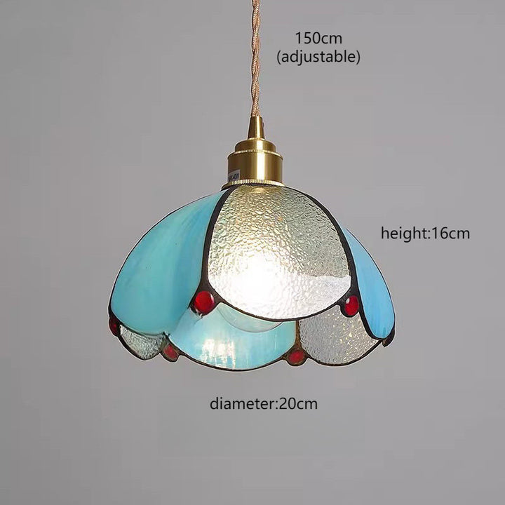 Verstellbare Vintage Glas Pendelleuchte