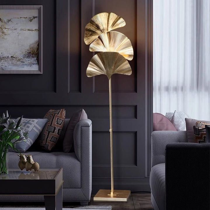 Künstlerische Tischlampe mit Ginkgo-Blatt-Design