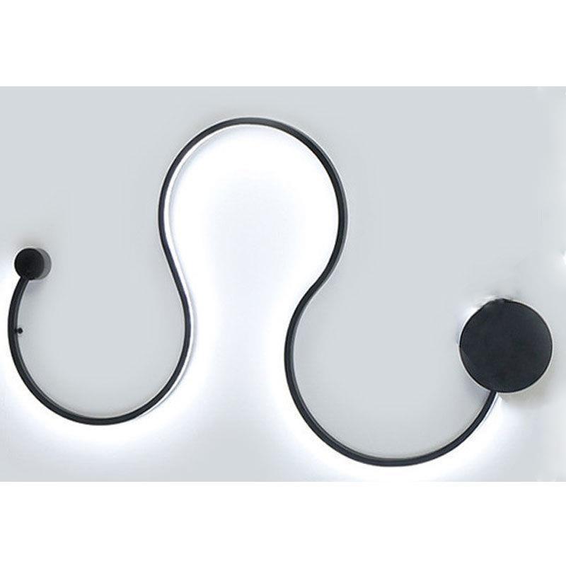 Skulpturale LED Wellenwandlampe