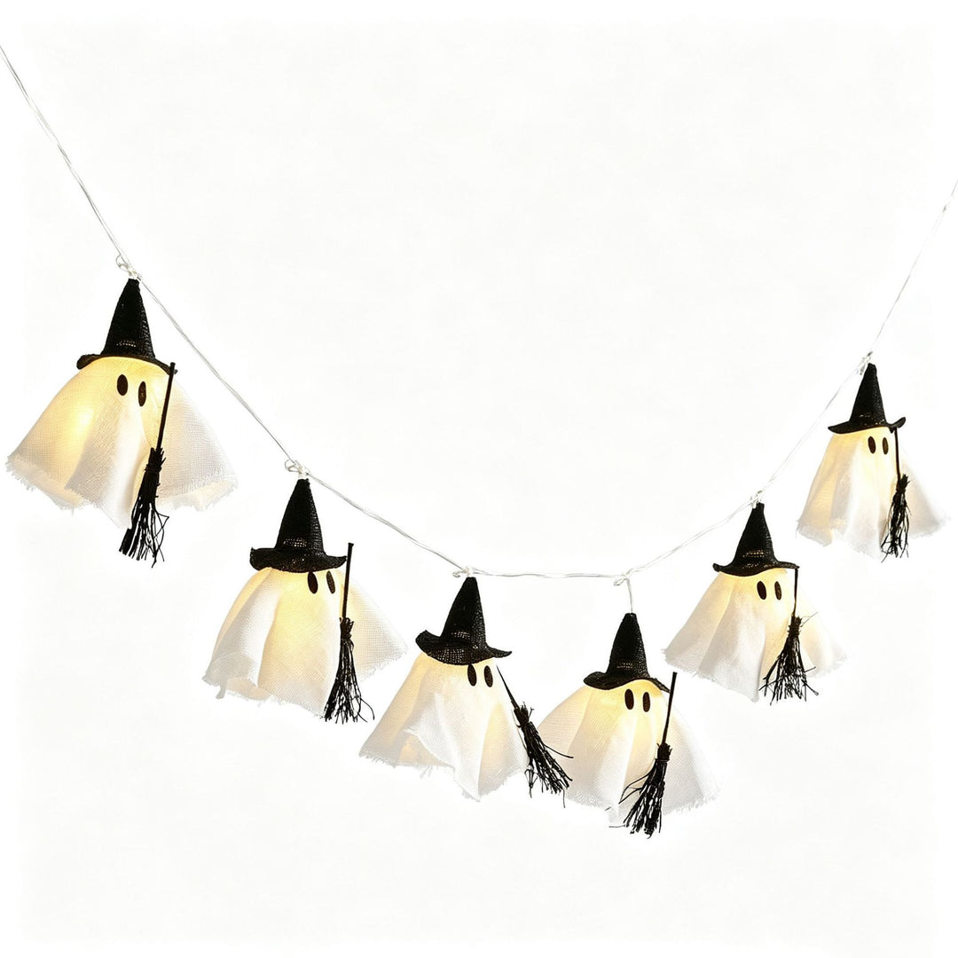 Halloween LED Geist Hexe Lichterkette Girlande