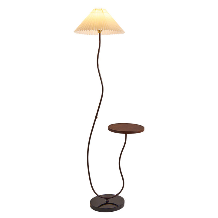Moderne Stehlampe mit integriertem Beistelltisch