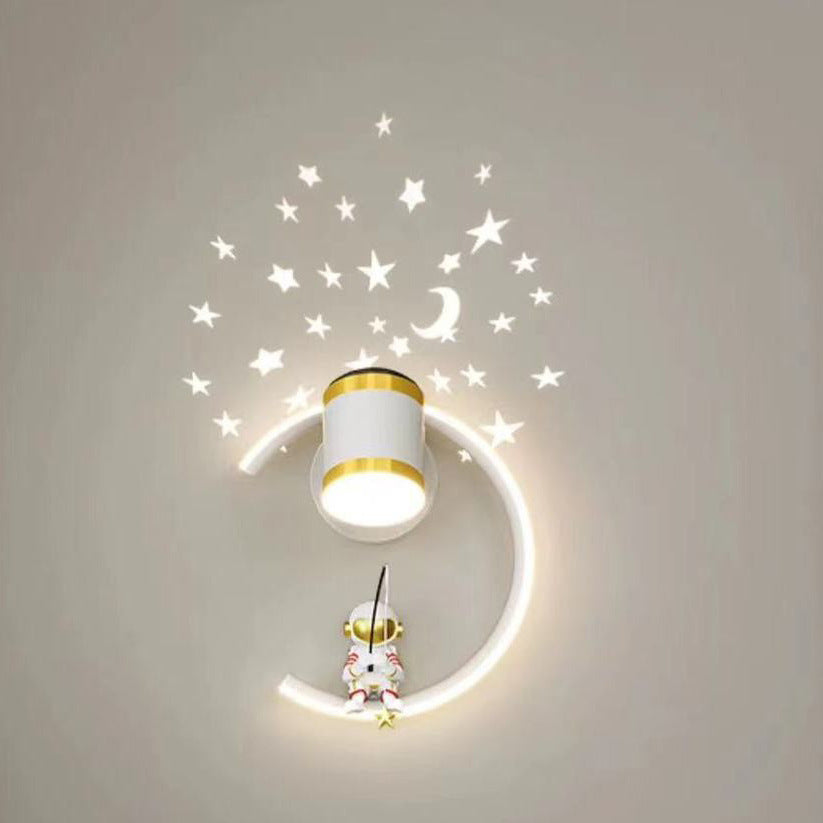 Astronaut Halbmond LED Wandleuchte Nachtlicht