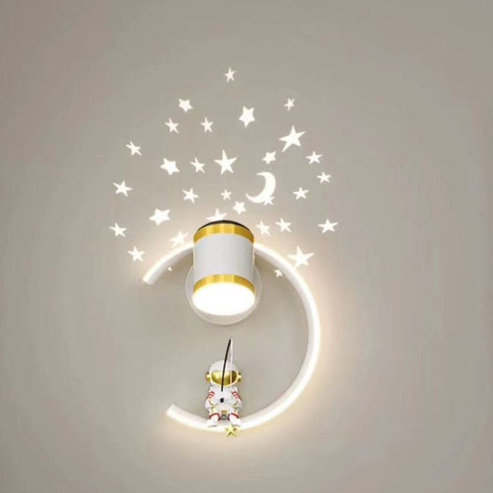 Astronaut Halbmond LED Wandleuchte Nachtlicht