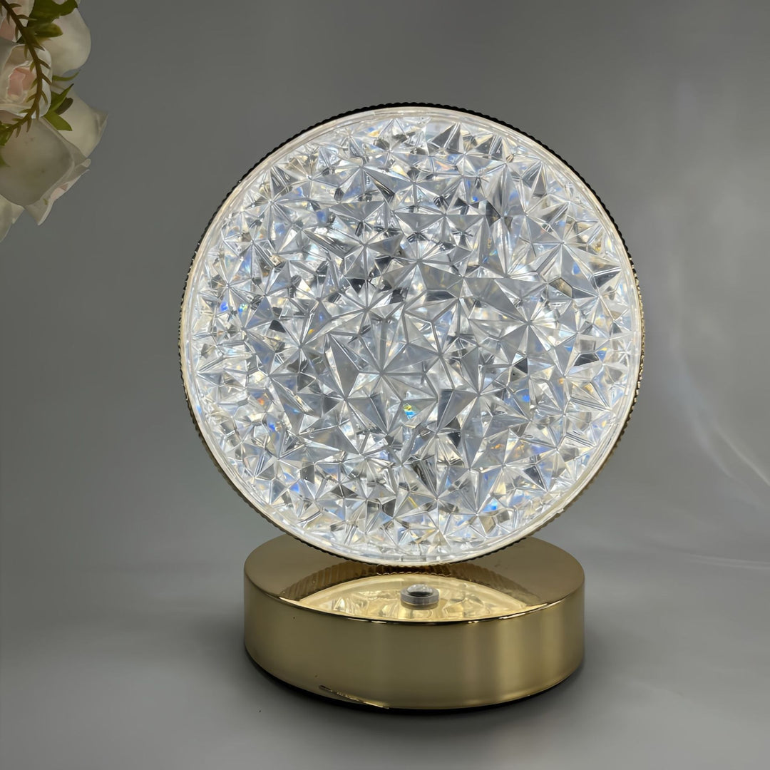 Dekorative Kristall-texturierte ovale LED-Tischlampe mit dimmbarer Touch-Basis