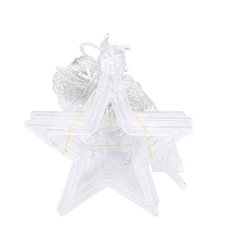 LED Acryl Hängende Weihnachtsvorhang Lichterset mit Rentier Baum Glocke und Stern Ornamenten