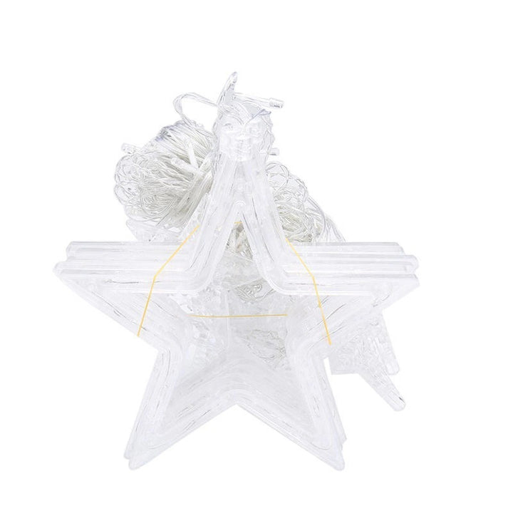 LED Acryl Hängende Weihnachtsvorhang Lichterset mit Rentier Baum Glocke und Stern Ornamenten