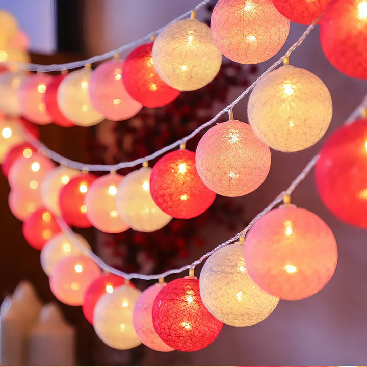 LED Baumwollball Lichterkette Dekorative Innenraum Feenlaternen