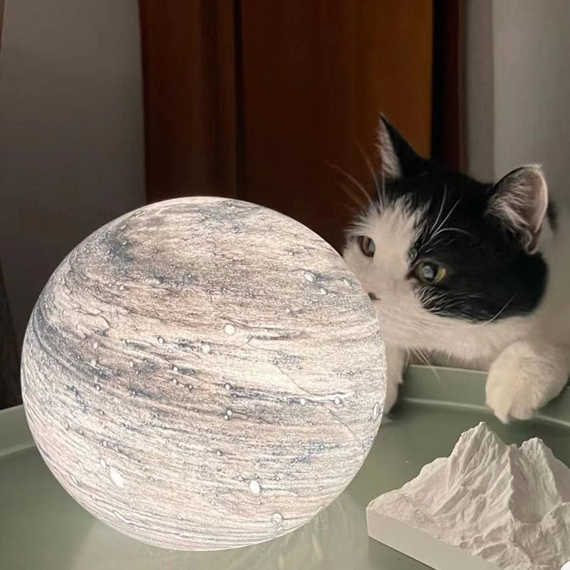 Marmorwirbel-Orb-LED-Tischlampe