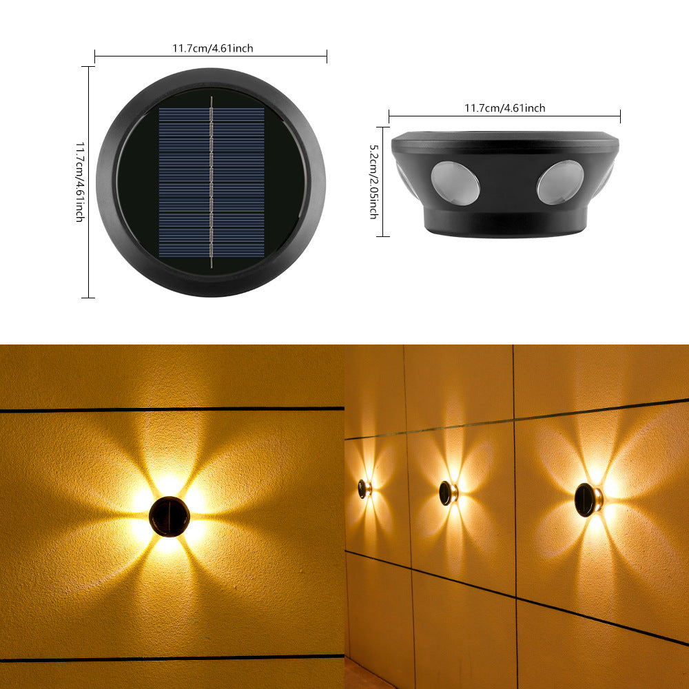 Outdoor Solar Wand-Sconce Multi-Strahl Dekorative LED Akzentlicht