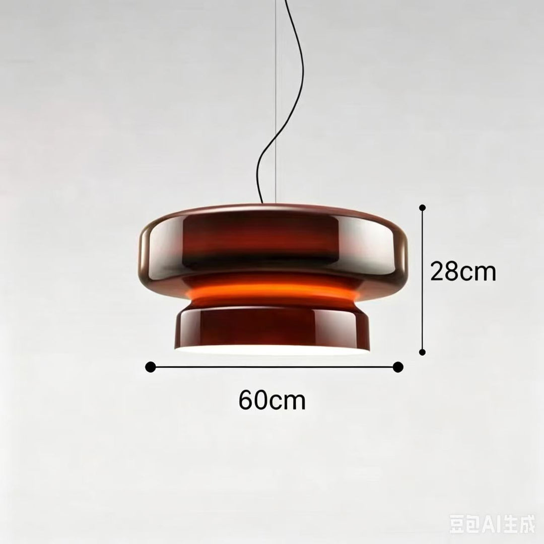 Rauches Glas Pilz Pendelleuchte