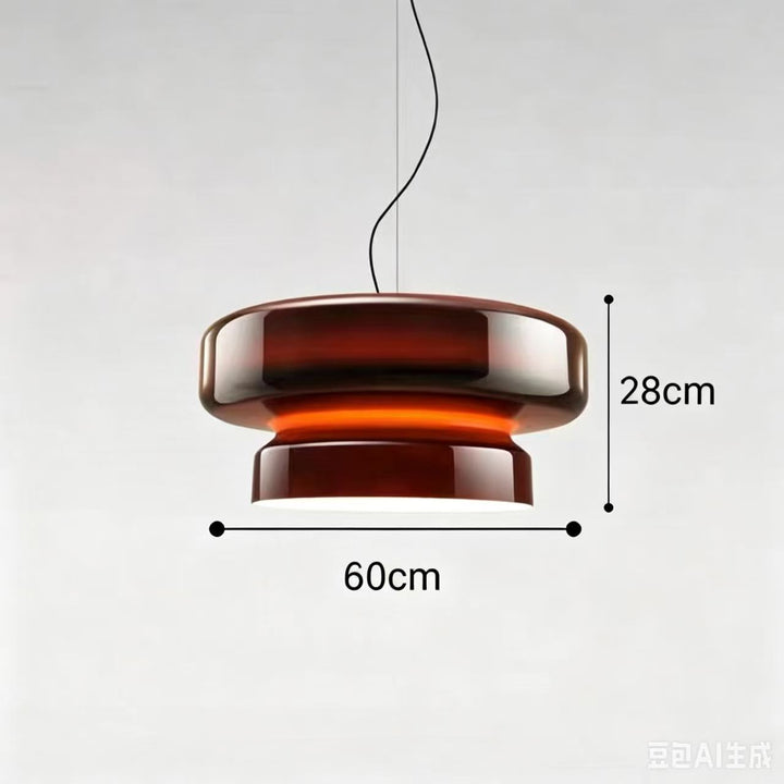 Rauches Glas Pilz Pendelleuchte