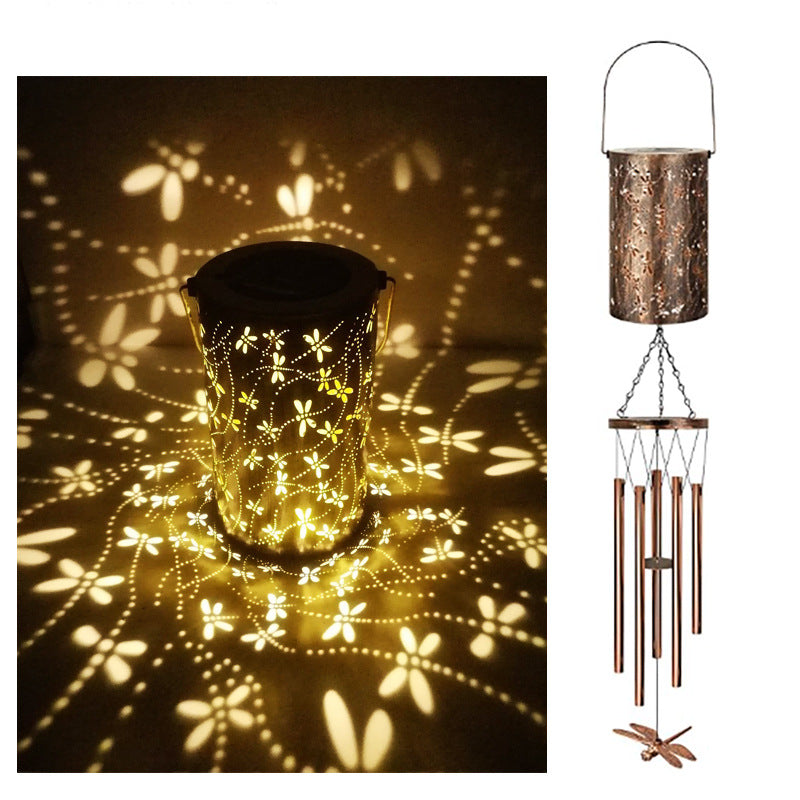 Hängende Flamingo Solar LED Windspiel mit Knackglas-Globus