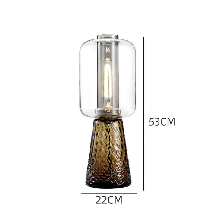 Glas Tischlampe mit strukturiertem Fuß