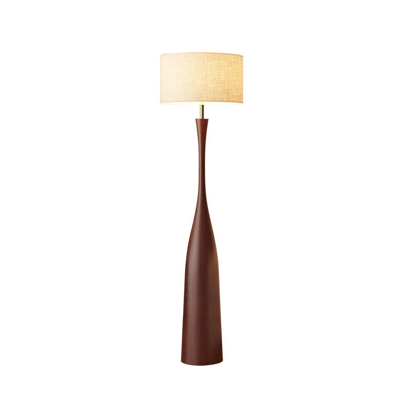 Elegante skulpturale Stehlampe aus Holz