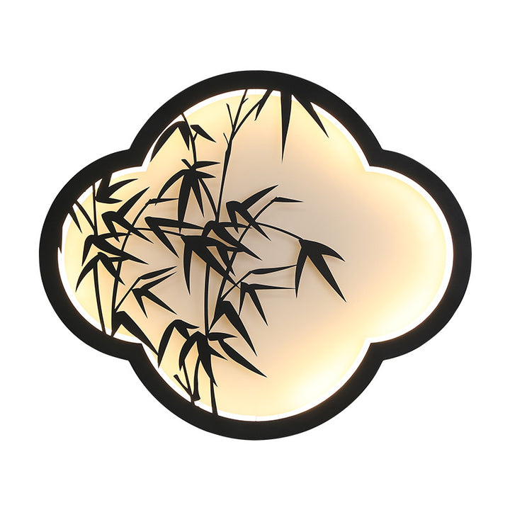 Dekorative wolkenförmige LED-Wandlampe mit Bambus-Silhouette