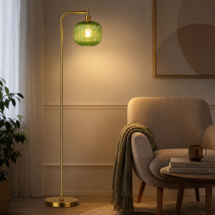 Moderne geschwungene Glas Stehlampe