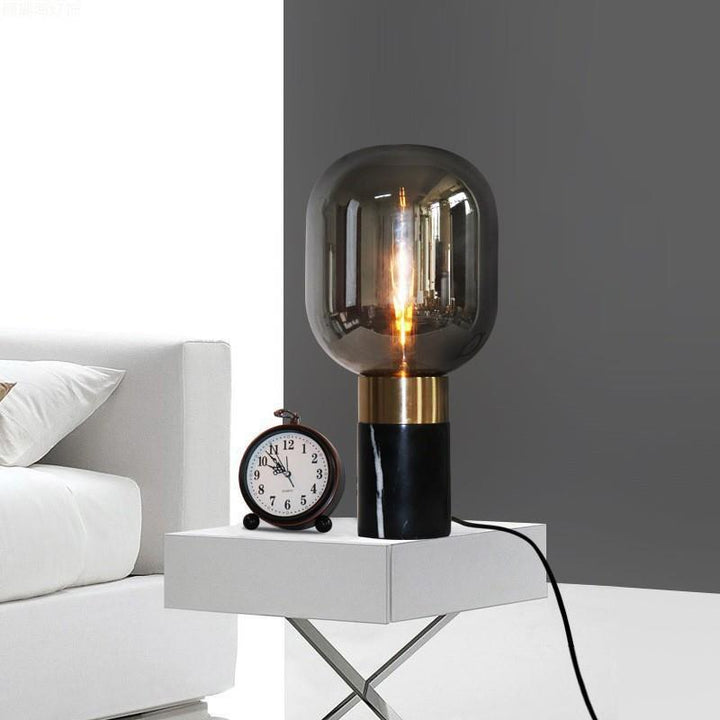 Zeitgenössische Glas-Tischlampe mit Metallbasis