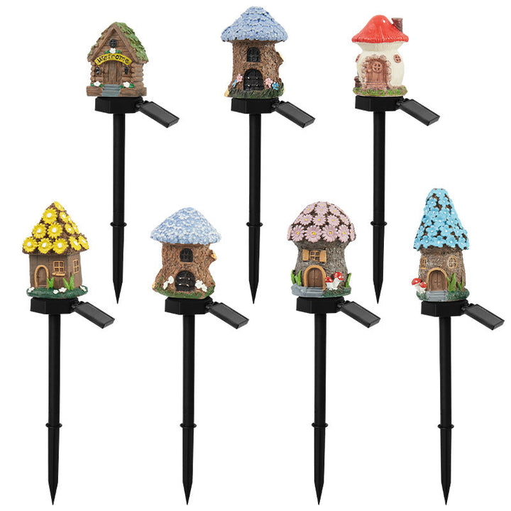 Verspielt Solarbetriebene LED Fee Haus Gartenstecker