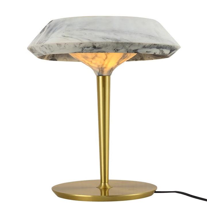 Elegante moderne Tischlampe mit Marmorbasis und goldenen Akzenten