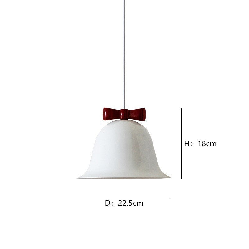 Glockenförmige Glas Pendelleuchte mit dekorativem Schleifenakzent