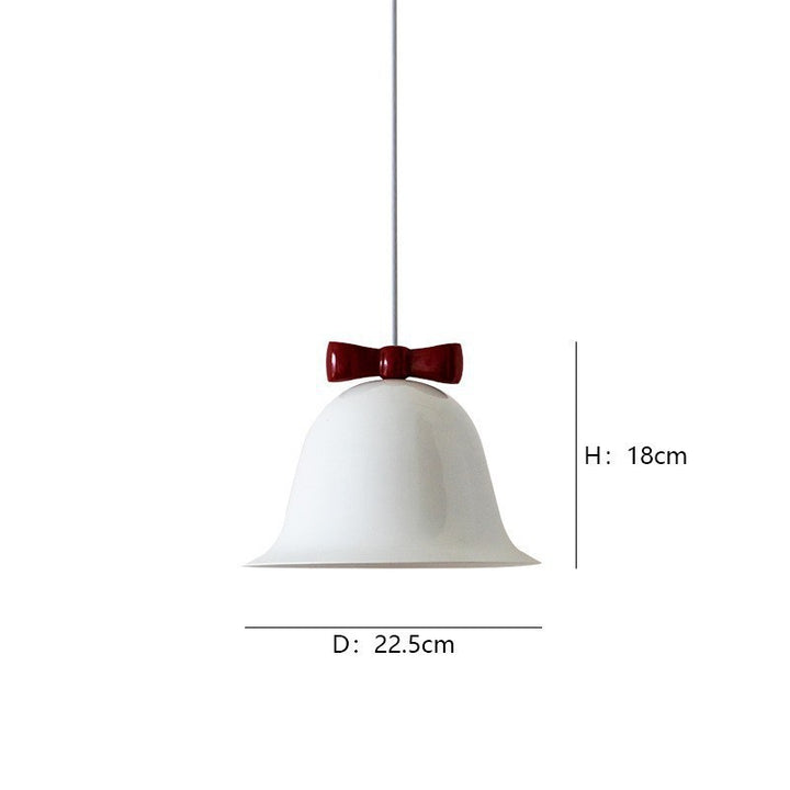 Glockenförmige Glas Pendelleuchte mit dekorativem Schleifenakzent