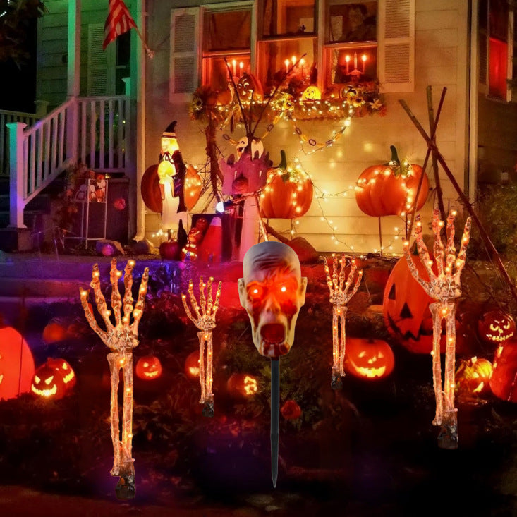 Solarbetriebene dekorative Halloween-Schädel-Lampe
