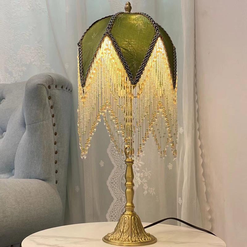 Vintage Perlen Tischlampe