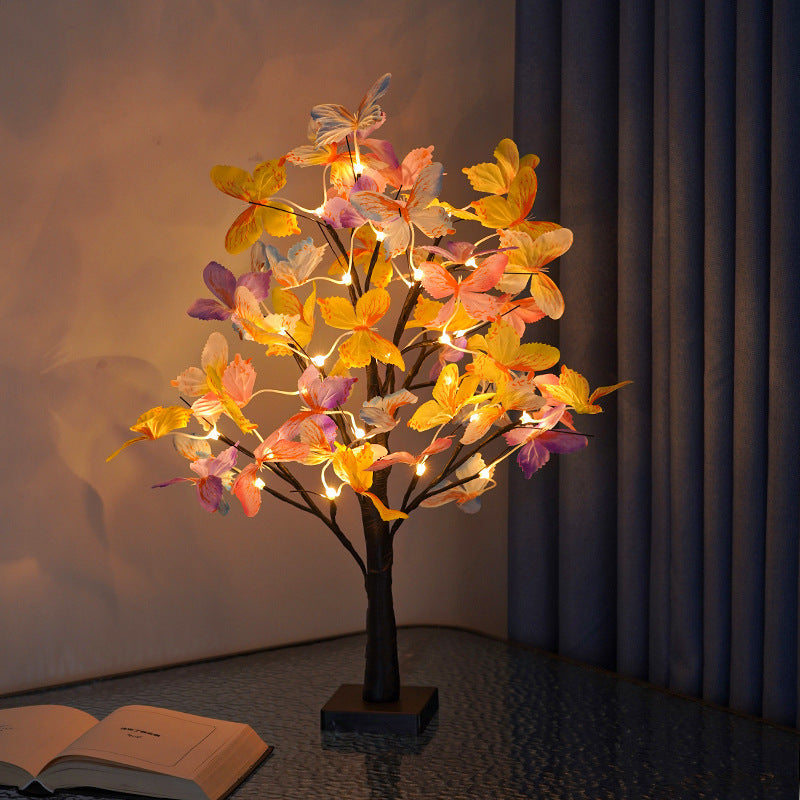 LED Schmetterling Blüte Zweig Tischlampe