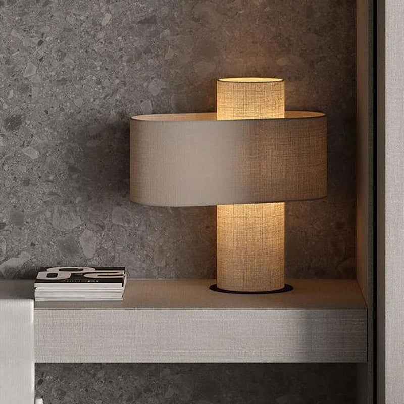 Elegante Stoff Tischlampe