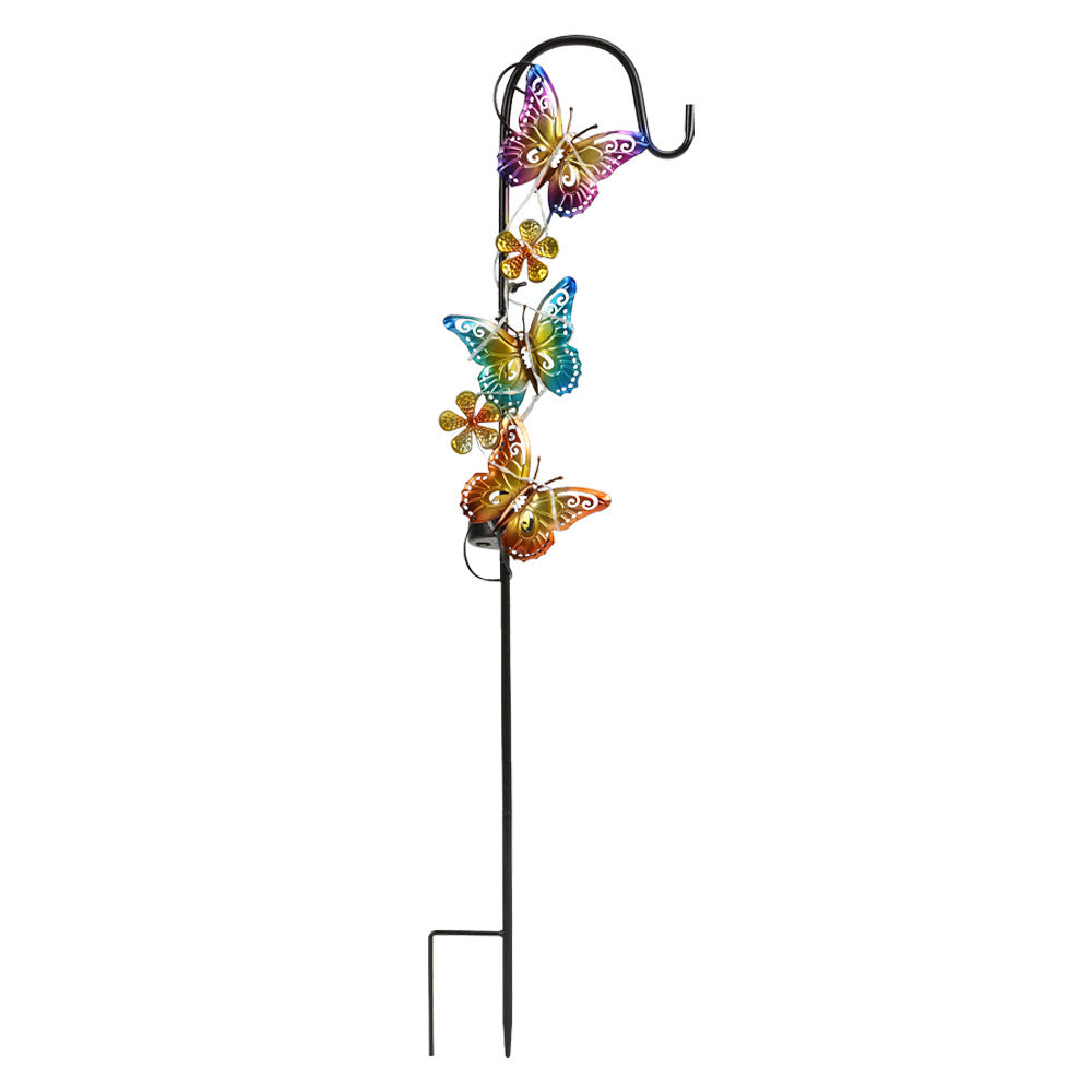 Solar LED Schmetterling Gartenstecker Dekorative Metall Gartenornament