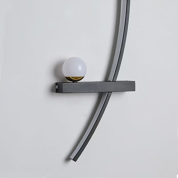 Gebogene LED-Umgebungswandlampe mit integriertem Regal