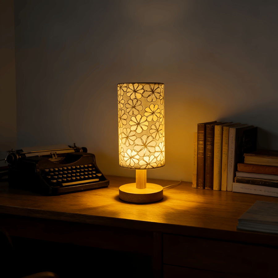USB-betriebene Tischlampe mit floralem Muster