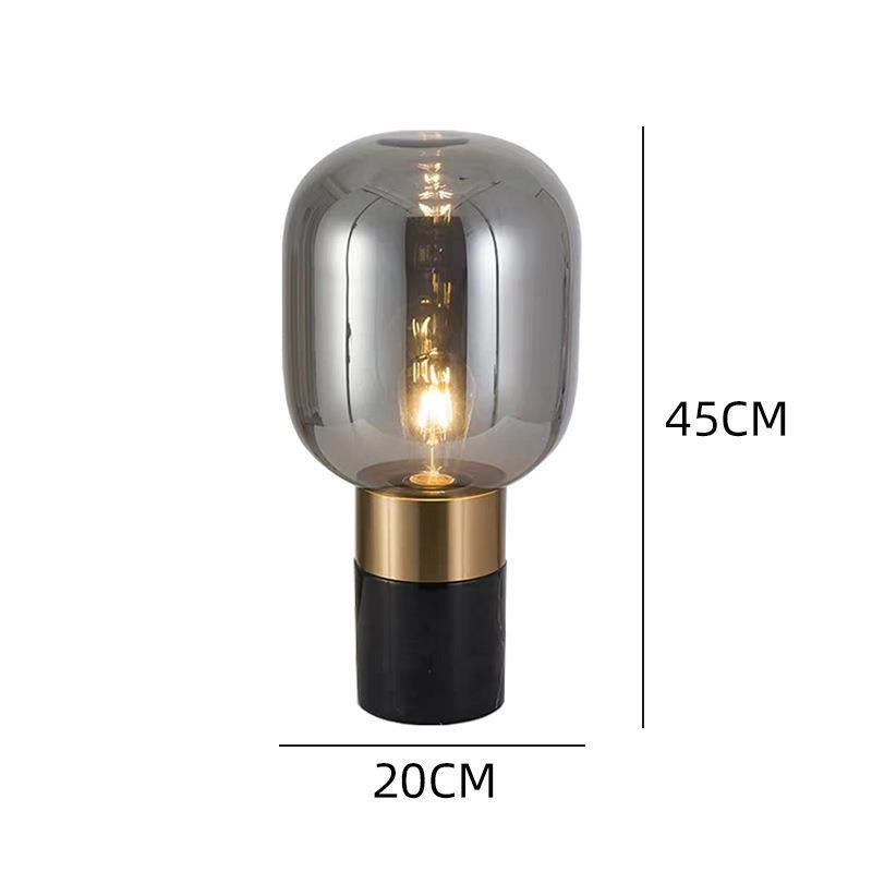 Zeitgenössische Glas-Tischlampe mit Metallbasis