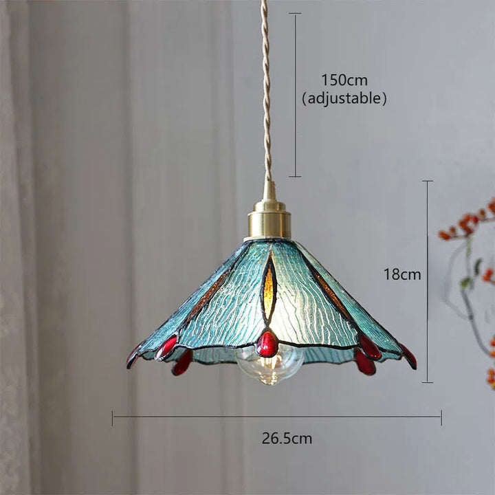 Verstellbare Vintage Glas Pendelleuchte