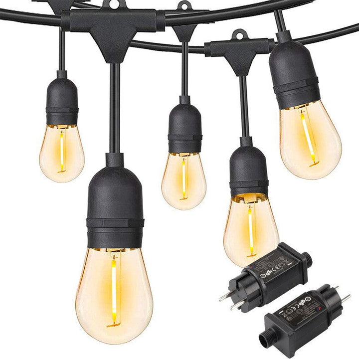 Vintage LED Filament Globe Lichterkette Außenpatio Glühbirne Girlande