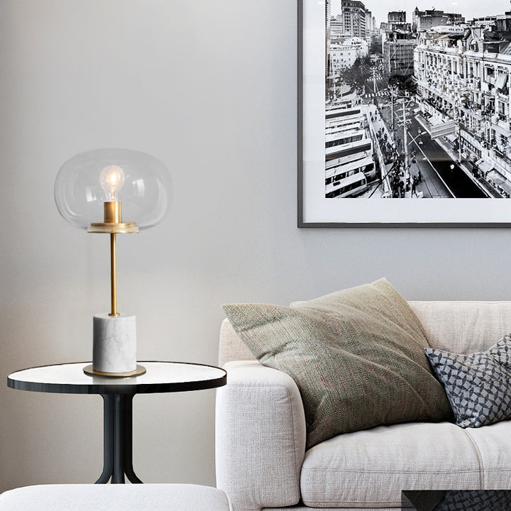 Moderne Minimalistische Tischlampe mit Glas-Schirm