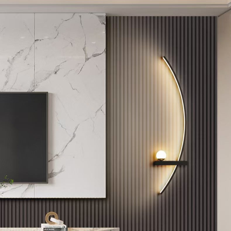 Gebogene LED-Umgebungswandlampe mit integriertem Regal