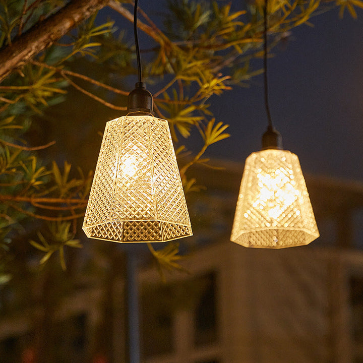 Kristall-Muster Solar Pendelleuchte USB wiederaufladbare LED