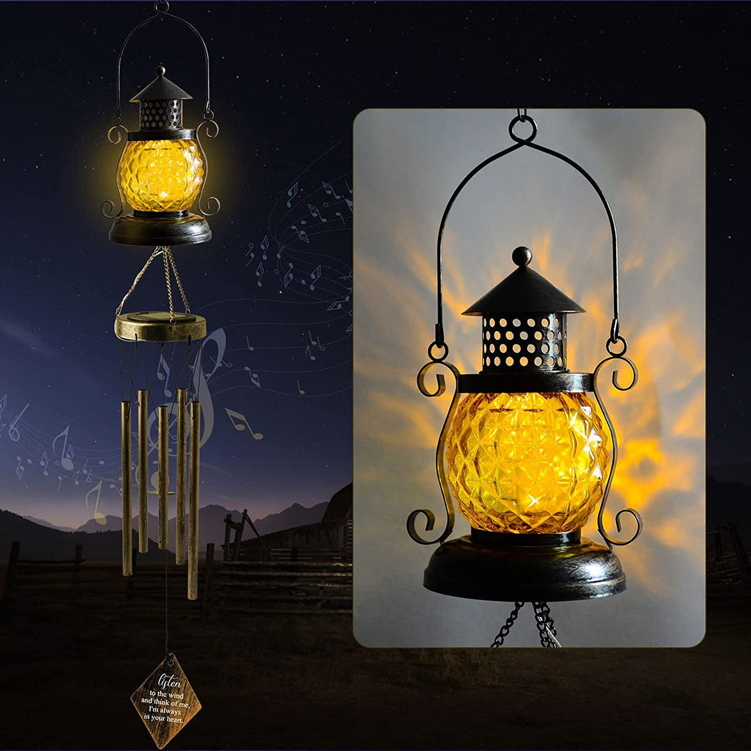 Hängende Flamingo Solar LED Windspiel mit Knackglas-Globus