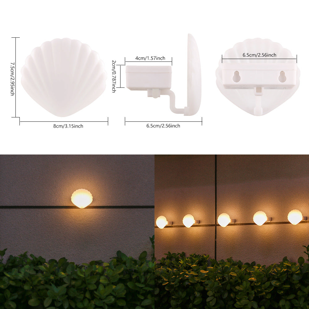 Muschelförmige kompakte Außen-LED-Wandlampe