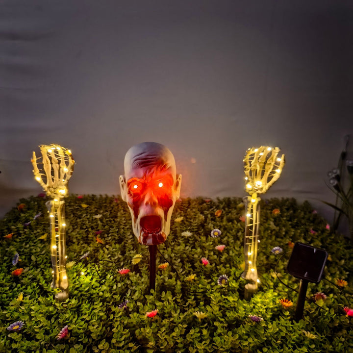 Solarbetriebene dekorative Halloween-Schädel-Lampe