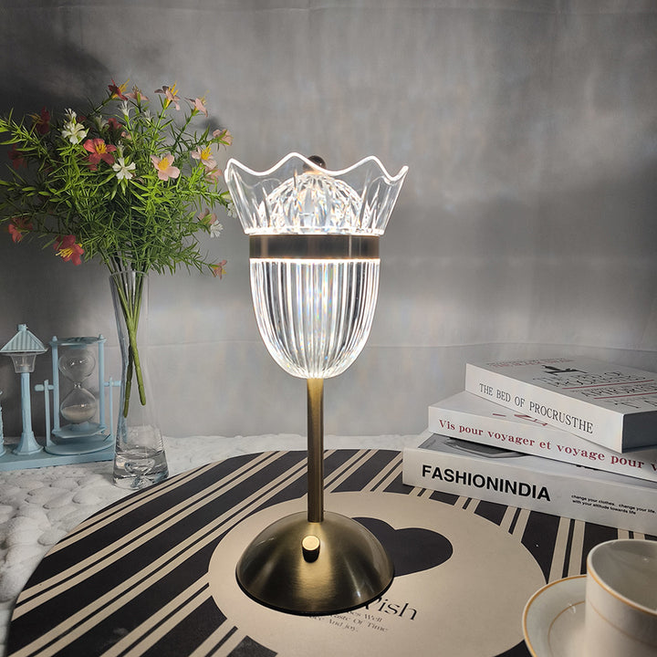 Elegante Blumen Tischlampe