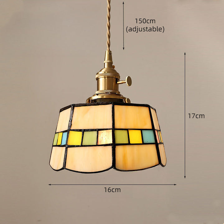 Verstellbare Vintage Glas Pendelleuchte