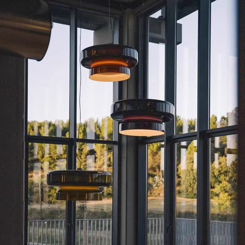 Rauches Glas Pilz Pendelleuchte