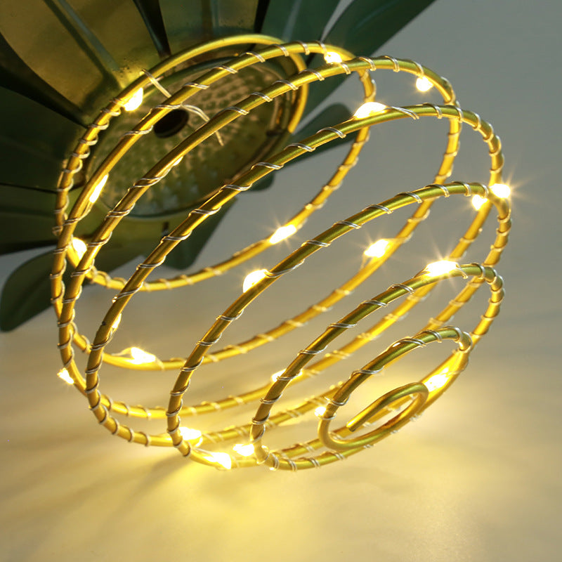 Spiral Pendel LED Hängetopflampe mit Faux-Tropenblatt-Oben