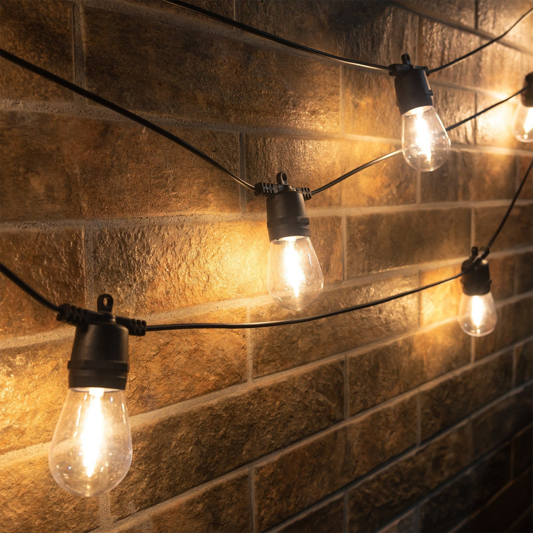 Vintage LED Filament Globe Lichterkette Außenpatio Glühbirne Girlande